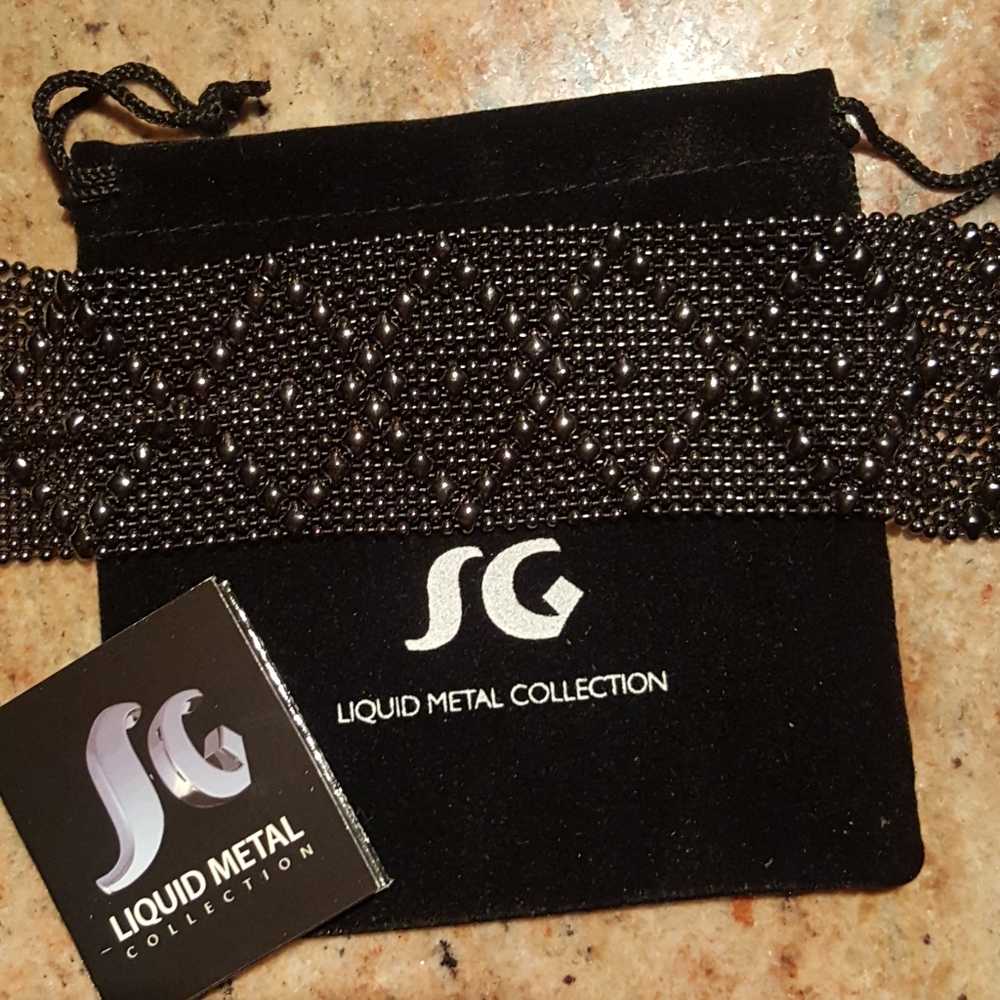 SG LIQUID METAL COLLECTION Black Chrome bracelet - Picture 5 of 11